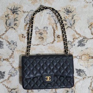 CHANEL, Bags, Authentic Chanel Black Shine Lambskin Twist Flap Large  Chain Satin Lining Euc